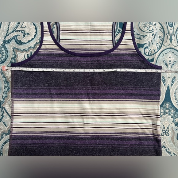 Lululemon Refresh Racer Tank Osaka Stripe Heathered Black Grape / Going Grape 8 - Picture 11 of 12